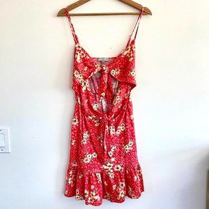 ASOS RED SUMMER DRESS CUTOUT TIE SIZE 8